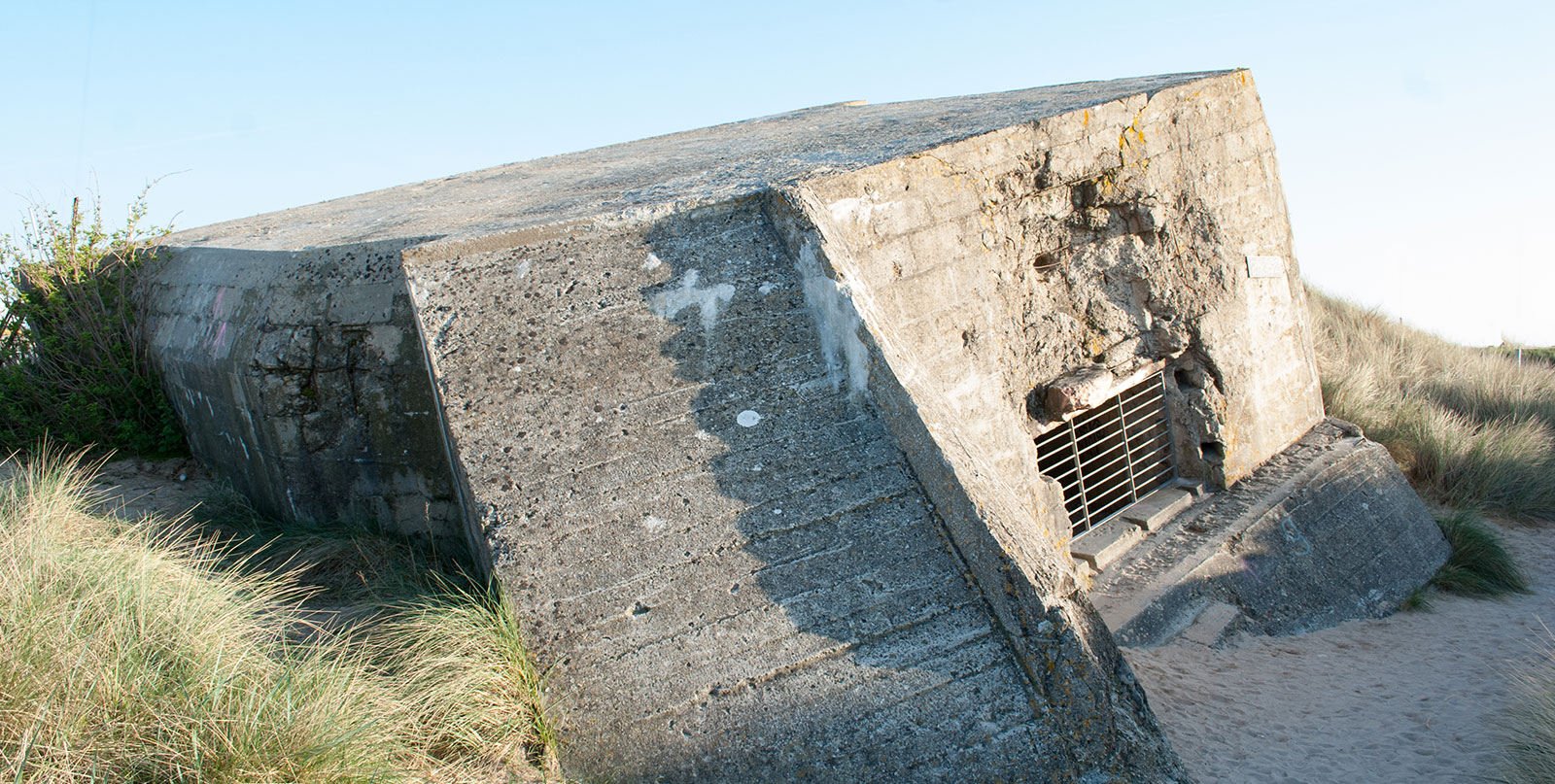 Historic bunkers at Juno Beach Normandy - convenient private car service from Paris with professional guides