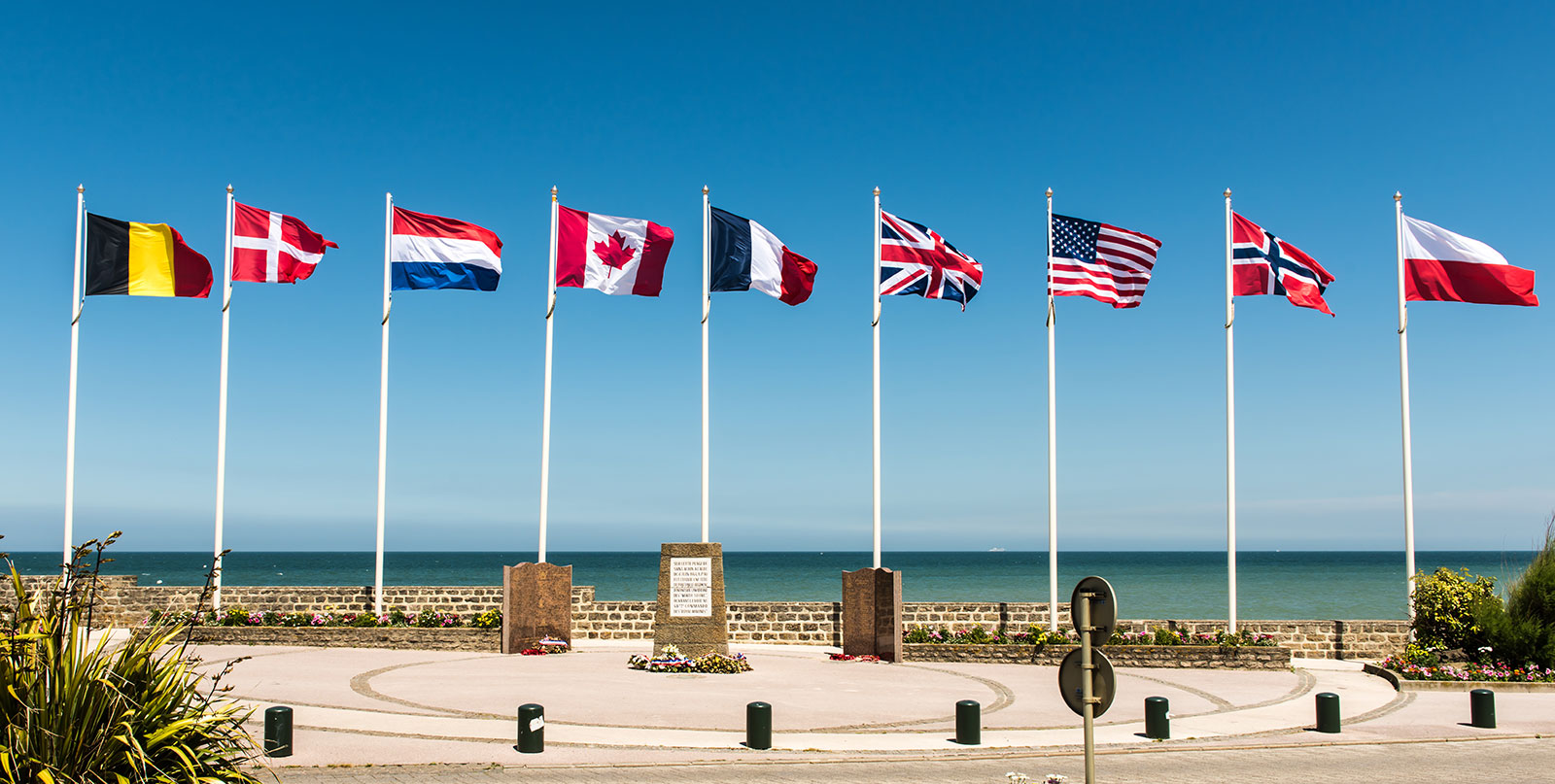 Juno Beach D-Day monuments - Easy Go Shuttle provides premium transportation for Normandy historical tours