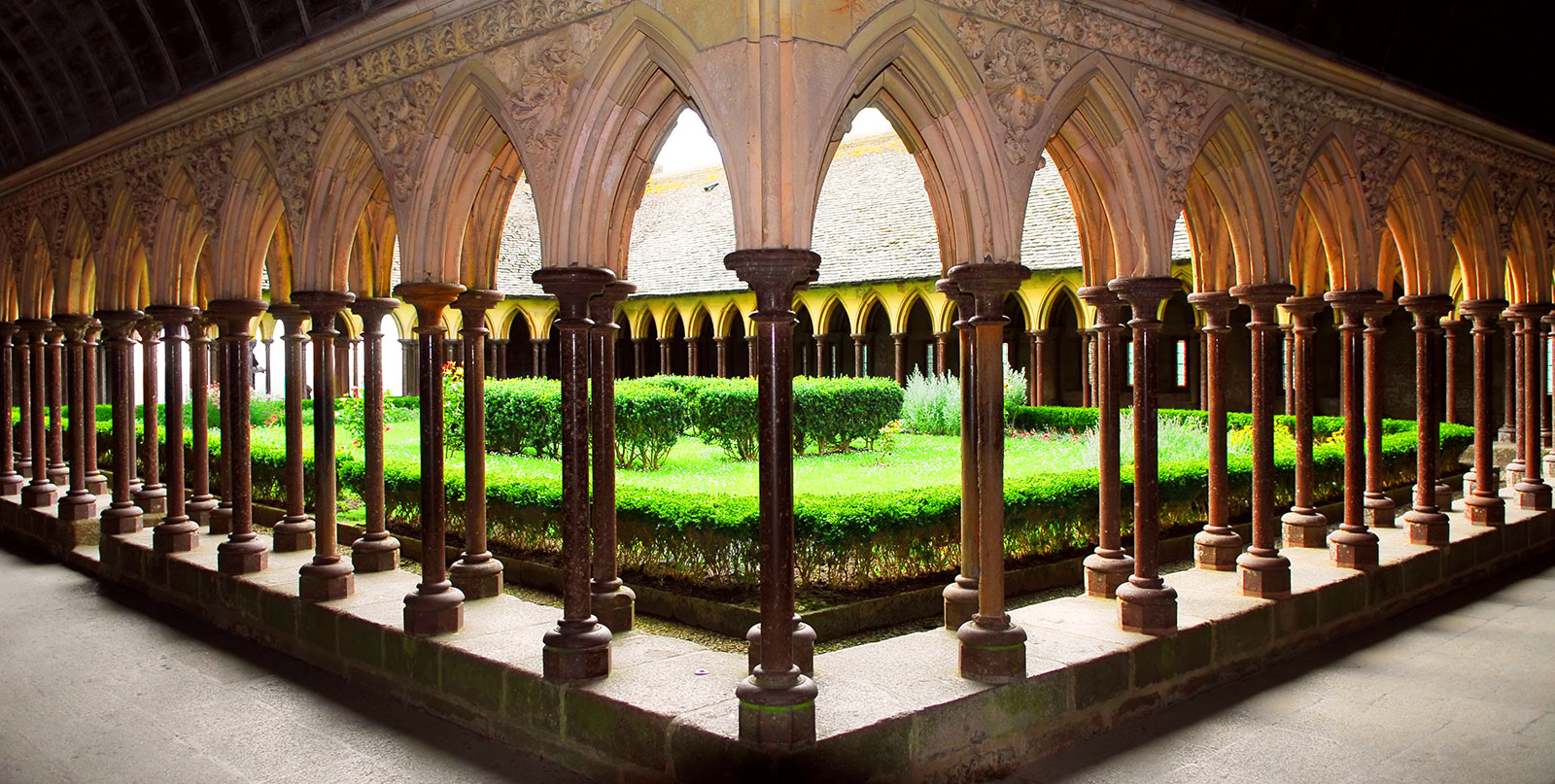 Gothic architecture at Mont Saint-Michel Abbey - Easy Go Shuttle offers luxurious Paris to Mont Saint-Michel transportation